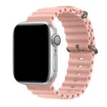 42mm/41mm/40mm/38mm - Pink Sand Silicone Ripple Strap for Apple Watch Compatible with Apple Watch Series 11/10/9/8/7/6/SE/5/4/3/2/1/SE