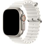 49mm/46mm/45mm/44mm - White Silicone Ripple Strap for Apple Watch , Compatible with Apple Watch Ultra 1/2/3, Series 11/10/9/8/7/6/SE/5/4/3/2/1