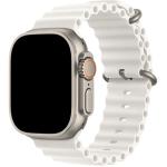 42mm/41mm/40mm/38mm - White Silicone Ripple Strap for Apple Watch , Compatible with Apple Watch Series 11/10/9/8/7/6/SE/5/4/3/2/1/SE