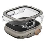 Uniq Apple Watch Ultra 3 / Ultra 2 49mm Voute Watch Case - Titanium Silver , 9H Curved Tempered Glass Screen Protector , Slim PC bumper