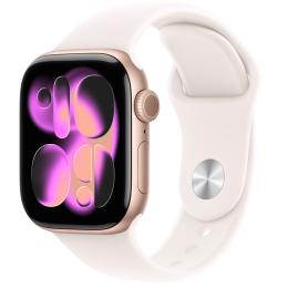 Apple Watch Series 11 (GPS) 42mm - Rose Gold Aluminium Case with Light Blush Sport Band - S/M
