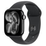 Apple Watch Series 11 (GPS + Cellular) 42mm - Jet Black Aluminium Case with Black Sport Band - M/L