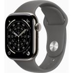 Apple Watch Series 11 (GPS + Cellular) 42mm - Natural Titanium Case with Stone Grey Sport Band - M/L