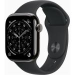 Apple Watch Series 11 (GPS + Cellular) 42mm - Slate Titanium Case with Black Sport Band - M/L