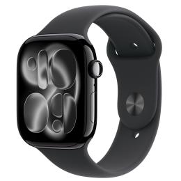 Apple Watch Series 11 (GPS) 46mm - Jet Black Aluminium Case with Black Sport Band - M/L