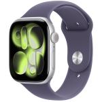 Apple Watch Series 11 (GPS + Cellular) 46mm - Silver Aluminium Case with Purple Fog Sport Band - M/L