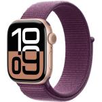 Apple Watch Series 10 (GPS) 42mm - Rose Gold Aluminium Case with Plum Sport Loop