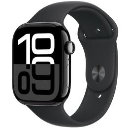 Apple Watch Series 10 (GPS) 46mm - Jet Black Aluminium Case with Black Sport Band - M/L