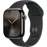 Apple Watch Series 10 (GPS + Cellular) 42mm - Slate Titanium Case with Black Sport Band - S/M
