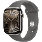 Apple Watch Series 10 (GPS + Cellular) 46mm - Natural Titanium Case with Stone Grey Sport Band - S/M