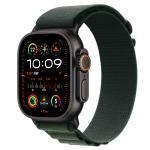 Apple Watch Ultra 2 (GPS + Cellular) 49mm - Black Titanium Case with Dark Green Alpine Loop - Medium