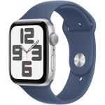 Apple Watch SE (2nd Gen) (GPS) 44mm - Silver Aluminium Case with Denim Sport Band - M/L