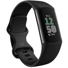 Fitbit Charge 6 Fitness Tracker - Black / Black Google Maps - Google Wallet - Up to 7 Day Battery Life - Built-in GPS - Heart, Blood Oxygen & Sleep Tracking - ECG