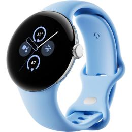 Google Pixel Watch 2 Wi-Fi - Polished Silver with Bay Active Band Google Wear OS - AMOLED Display - Full Day Battery Life - IP68/5ATM Water Resistance - Built-in GPS - Advanced Health - Sleep and Activity Tracking