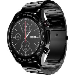 HiFuture FutureGo Pro Smart Watch - Black Stainless Steel Body - 1.32" Display - Up to 15 Days Battery Life - Heart Rate, Sleep, & Blood Oxygen Monitoring - IP68 Water Resistance