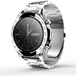 HiFuture FutureGo Pro Smart Watch - Silver Stainless Steel Body - 1.32" Display - Up to 15 Days Battery Life - Heart Rate, Sleep, & Blood Oxygen Monitoring - IP68 Water Resistance