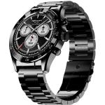 HiFuture FutureGo Pro2 Smart Watch - Black Stainless Steel Body - 1.32" AMOLED Display - Up to 10 Days Battery Life - Heart Rate, Sleep, & Blood Oxygen Monitoring - 1ATM Water Resistance
