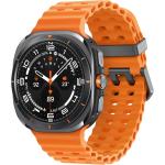 Samsung Galaxy Watch Ultra - Titanium Gray with Orange Marine Loop Google Wear OS - MIL-STD 810H - Up to 100 hrs Battery Life - 10ATM/IP68 Water Resistance - Emergency SOS - Fall Detection - Dual Frequency GPS