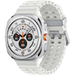 Samsung Galaxy Watch Ultra - Titanium White with White Marine Loop Google Wear OS - MIL-STD 810H - Up to 100 hrs Battery Life - 10ATM/IP68 Water Resistance - Emergency SOS - Fall Detection - Dual Frequency GPS