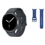 Samsung Galaxy Watch8 44mm (LTE) - Graphite & Samsung Galaxy Watch8 & Watch8 Classic Sport Band (M/L) - Blue Combo