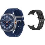 Samsung Galaxy Watch Ultra (2025) - Titanium Blue with Blue Marine Loop & Silicone Galaxy Watch Ultra Strap - Black Combo
