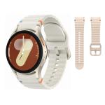 Samsung Galaxy Watch7 40mm (Bluetooth) - Cream & Silicone Galaxy Watch 7 Strap 20mm (S/M) - Pink Combo