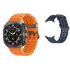 Samsung Galaxy Watch Ultra - Titanium Gray with Orange Marine Loop & Silicone Galaxy Watch Ultra Strap - Navy Blue Combo Samsung Galaxy Watch Ultra - Titanium Gray with Orange Marine Loop & Silicone Galaxy Watch Ultra Strap - Navy Blue Combo