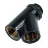 Alphacool HF Y-45° Connector G1/4 Rotatable - 2x Internal 1x ExternalTthread - Deep Black Alphacool HF Y-45° Connector G1/4 Rotatable - 2x Internal 1x ExternalTthread - Deep Black