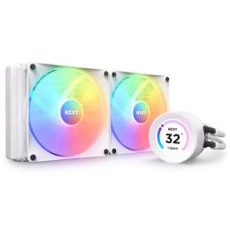 NZXT Kraken ELITE 280 RGB White 280mm AiO Water Cooling with 2.36 inch diameter LCD Display, F140 RGB Core Fans, for Intel Socket LGA 1851/ 1700 / 1200 / 115X, AMD AM5 / AM4 / sTRX4* / TR4* (*Threadripper bracket not included)