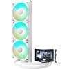 TRYX Panorama 360mm White ARGB 360mm Water Cooling With 6.5 inch L-Shaped AMOLED Screen With 2K Resolution,Support Intel LGA 1851/ 1700 / 115X, AMD AM5 / AM4 TRYX Panorama 360mm White ARGB 360mm Water Cooling With 6.5 inch L-Shaped AMOLED Screen With 2K Resolution,Support Intel LGA 1851/ 1700 / 115X, AMD AM5 / AM4